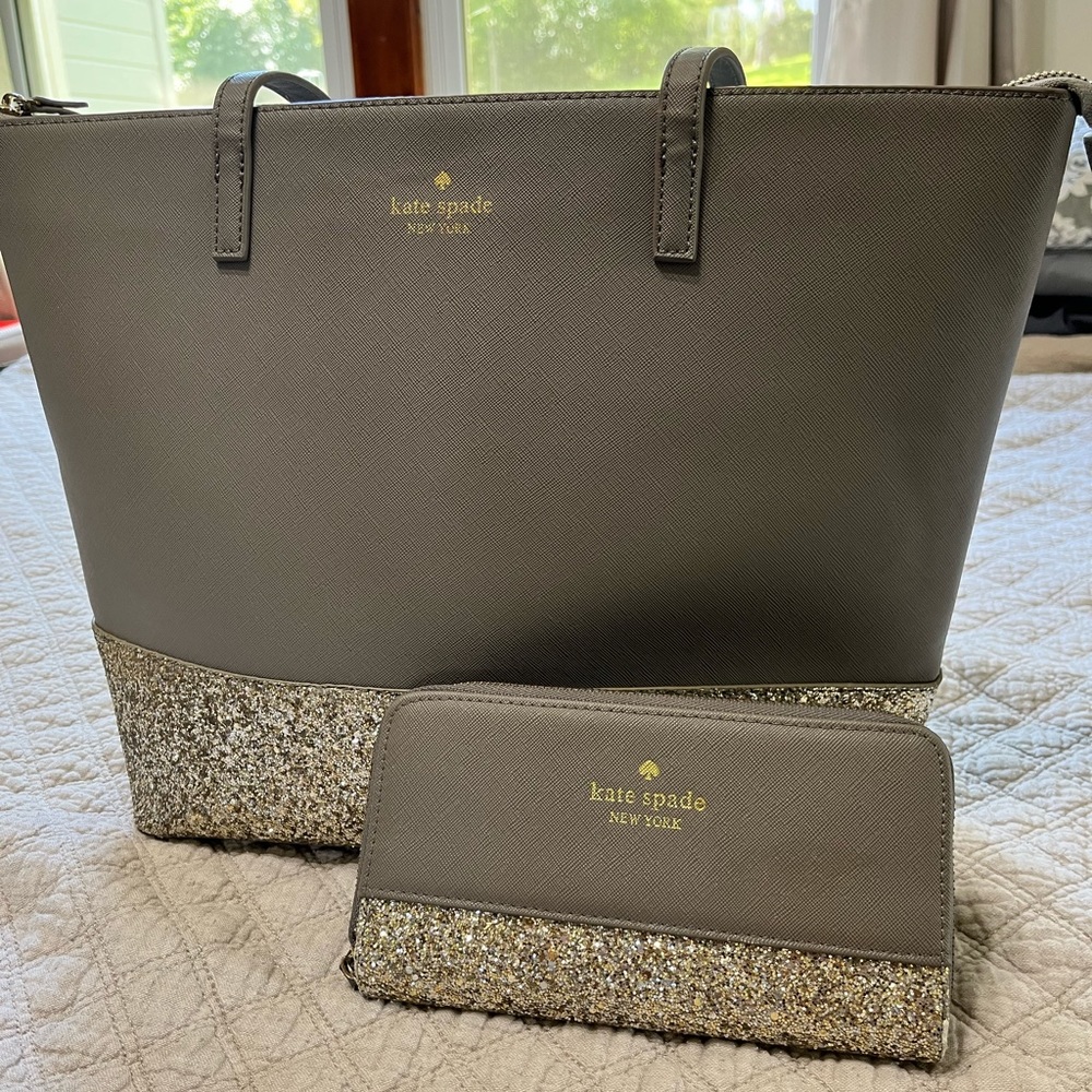 Kate Spade Greta Court Grey with matching wallet